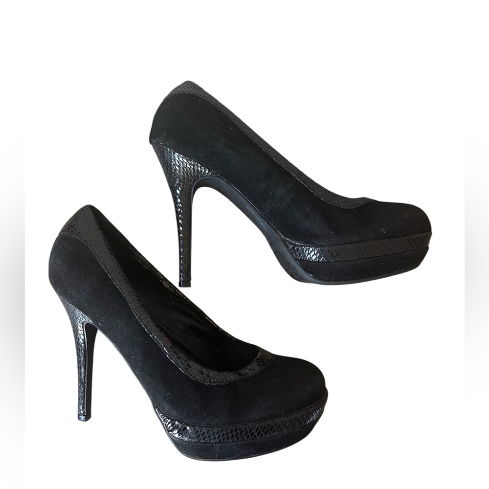 Baby Phat Y2K Black Stiletto Heels Vegan Leather Size 8.5 - Picture 4 of 10